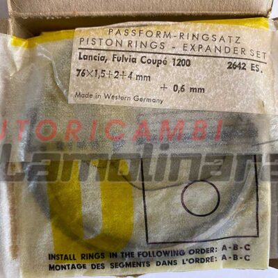 piston rings Kolbenringe Lancia Fulvia Coupe 1200 76×1,5+2+4 Goetze +0.6mm 76,6