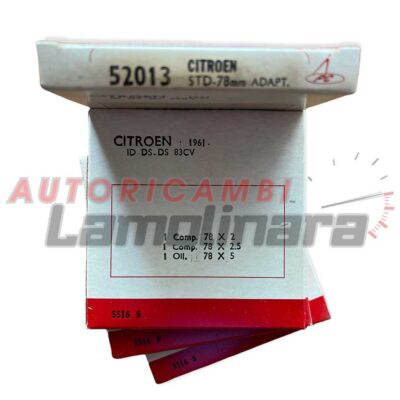 Fasce elastiche segmenti pistoni Citroen ID DS 78×2+2.5+5 std 78.00 mm PC 52013