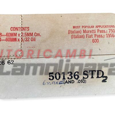Fasce elastiche segmenti pistoni Fiat 600 Moretti 750 60,00 2.5 +2.5+3.97 mm std