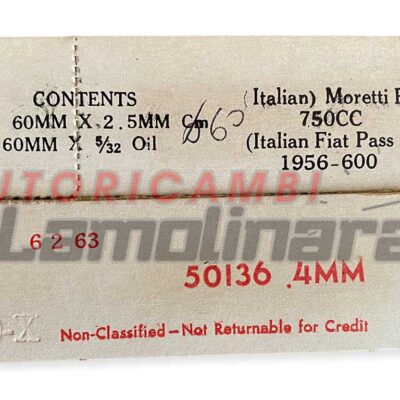 Fasce elastiche segmenti pistoni Fiat 600 Moretti 750 60,40 2.5+2.5+3.97 mm +0.4