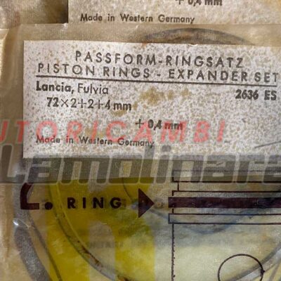 Fasce elastiche segmenti pistoni Lancia Fulvia 72×2+2+4 mm Goetze 72 +0,4mm 72,4