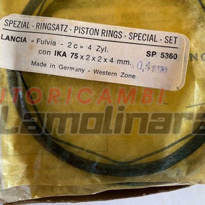 Fasce elastiche segmenti pistoni Lancia Fulvia GT 75×2+2+4 Goetze +0,4mm 75,4