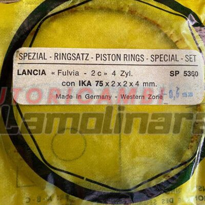 Fasce elastiche segmenti pistoni Lancia Fulvia GT 75×2+2+4 Goetze +0,6mm 75,6
