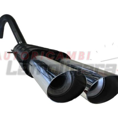 sporty exhaust system Fiat 124 spider rear silencer double chromed pipes auspuff