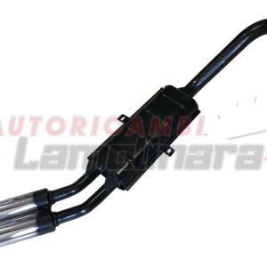 marmitta sportiva Fiat 124 spider silenziatore posteriore doppio scarico cromato