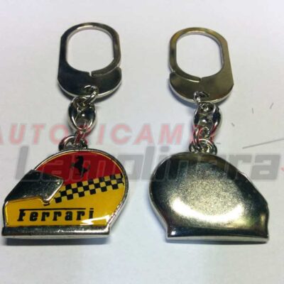 Portachiavi in metallo vintage Casco Ferrari corsa idea regalo raduno gara club