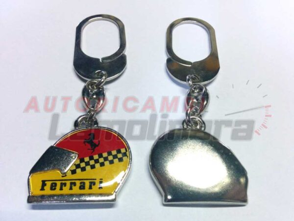 Portachiavi in metallo vintage Casco Ferrari corsa idea regalo raduno gara club
