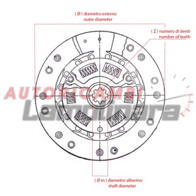 1512080233 Lancia Flavia 815 1.5 1.8 con molle disco frizione Ø 200 Øin29 z10