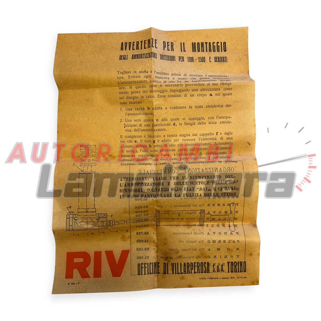 8114010042 RIV coppia ammortizzatori anteriori Fiat 1100B 1100E 1100 BE NOS - immagine 10